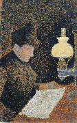 Paul Signac woman reading oil painting